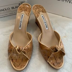 Manolo Blahnik laros cork wedges